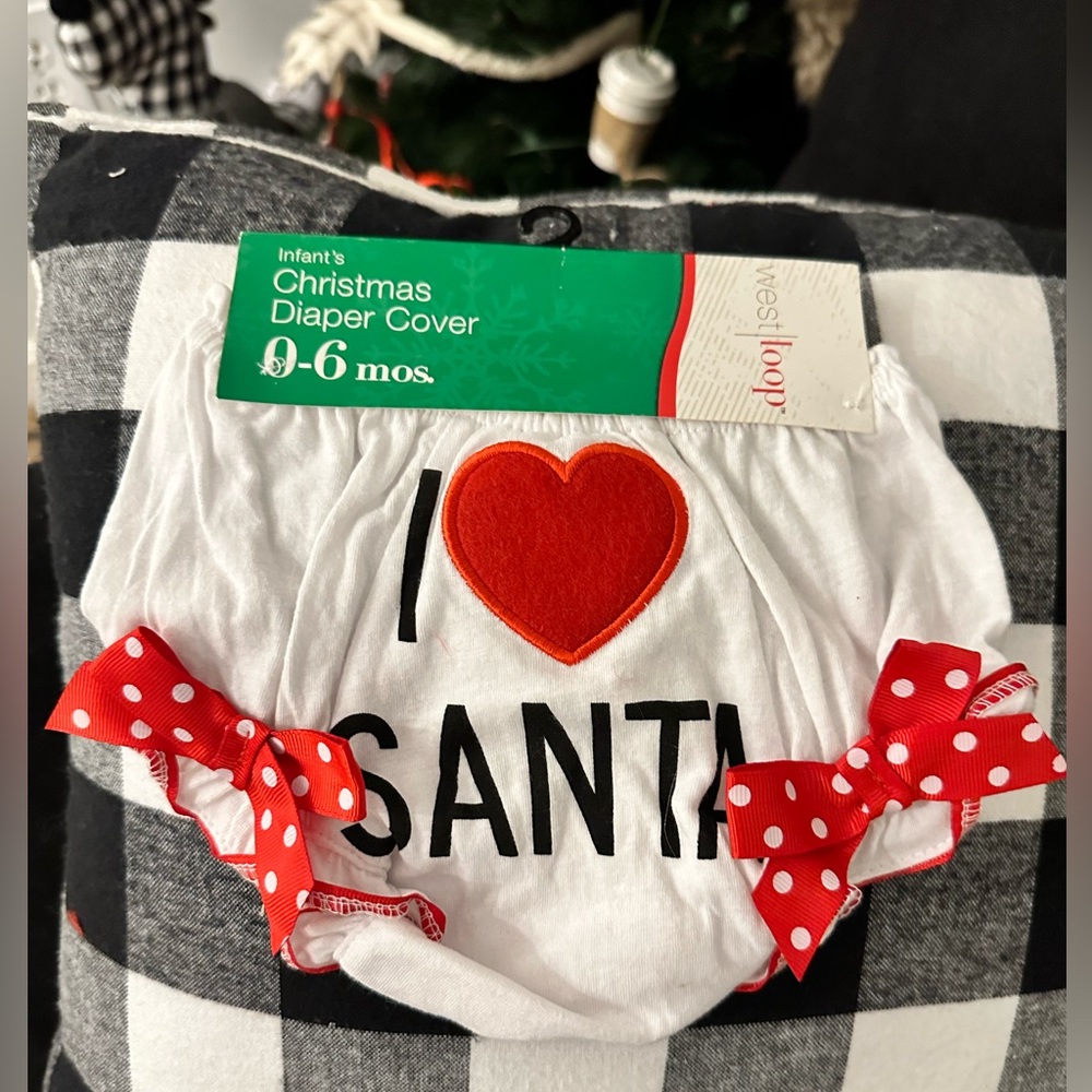 I love Santa Posh Christmas Baby Diaper Cover ❤️
